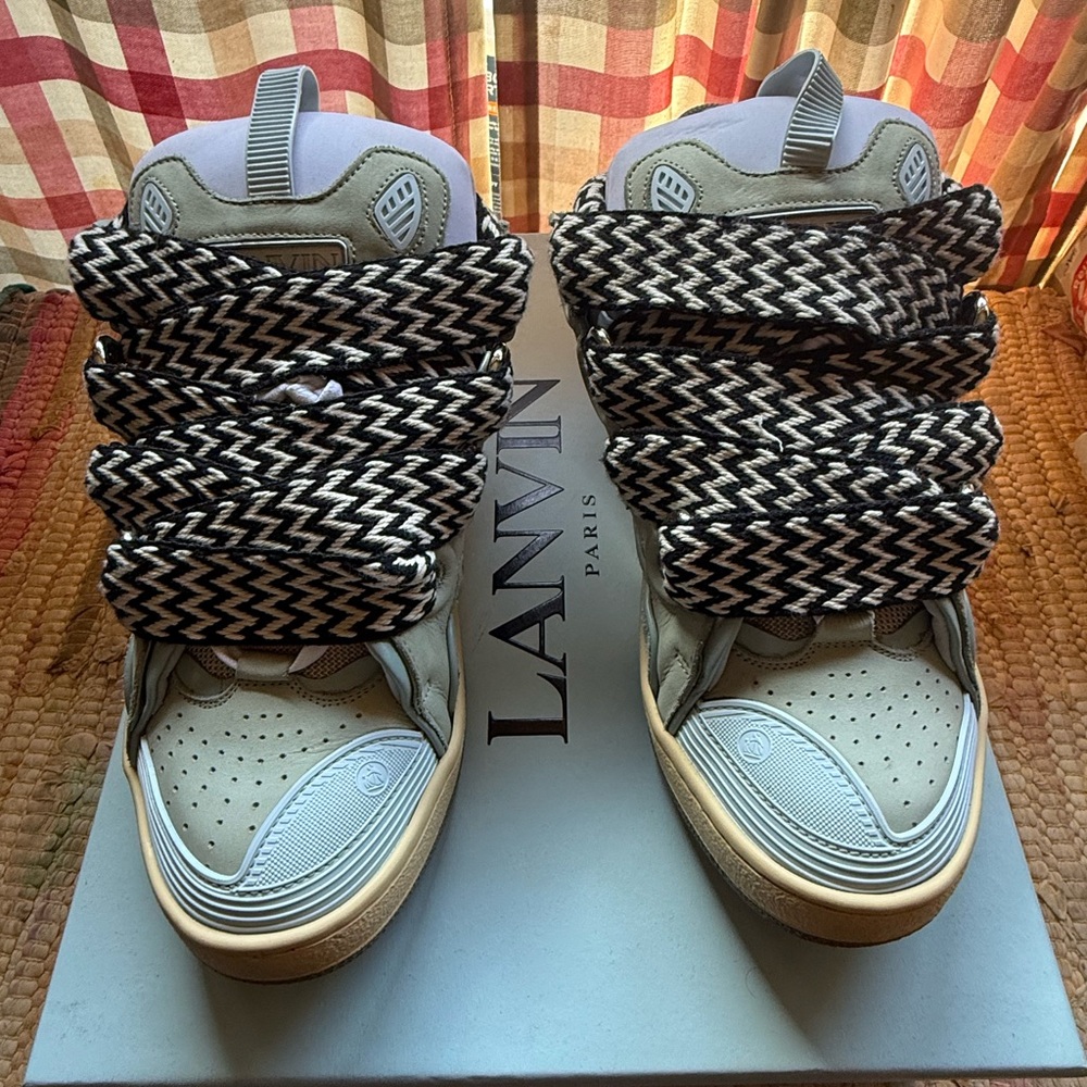 Lanvin High-Top Sneakers with Black and Gray Accents